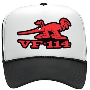Aardvarks Fighter Squadron VF-114 Foam Trucker Mesh Snapback Cap Hat Black